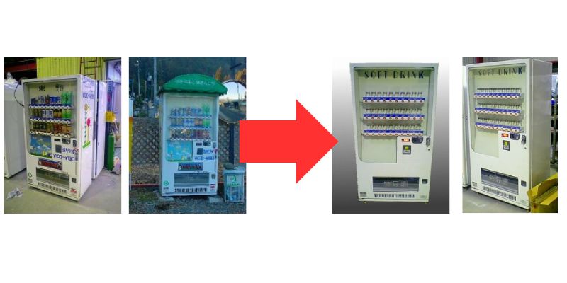 自販機リニューアル開始・引き取り